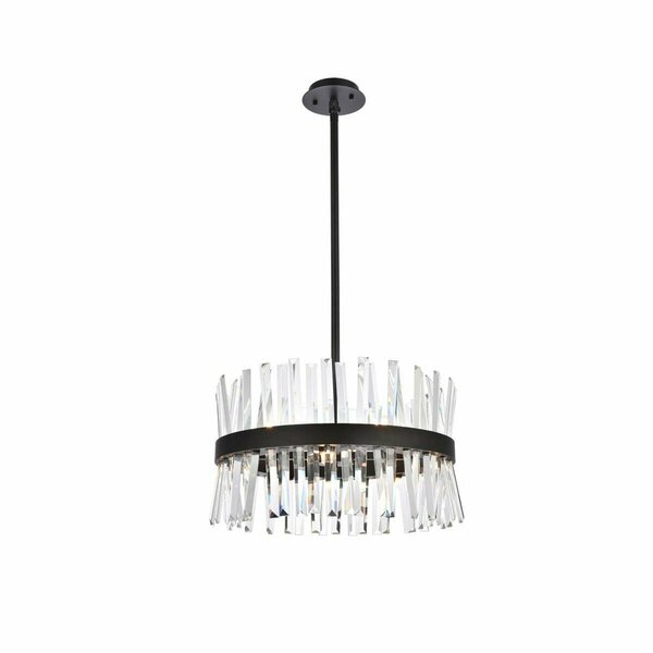 Elegant Decor 20 in. Serephina Crystal Round Pendant Light, Black 6200D20BK